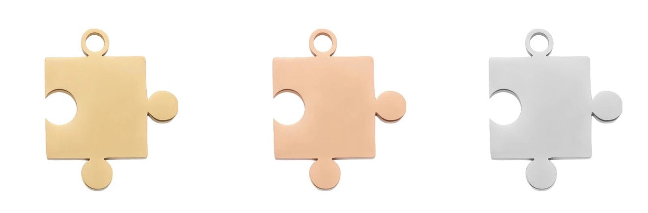 🧩 Personalized Puzzle Piece Necklaces (Set of 2)