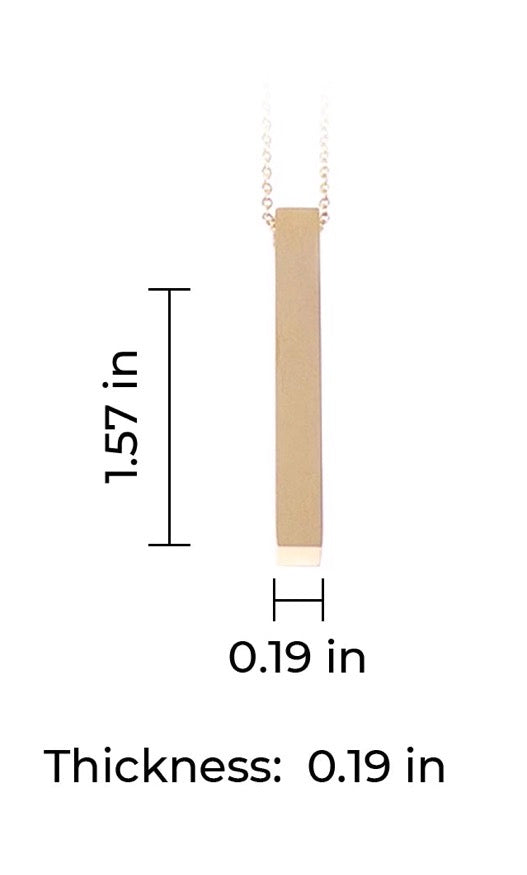 Engraved Vertical Bar Necklace – Custom Name Pendant | Collar grabado con nombre