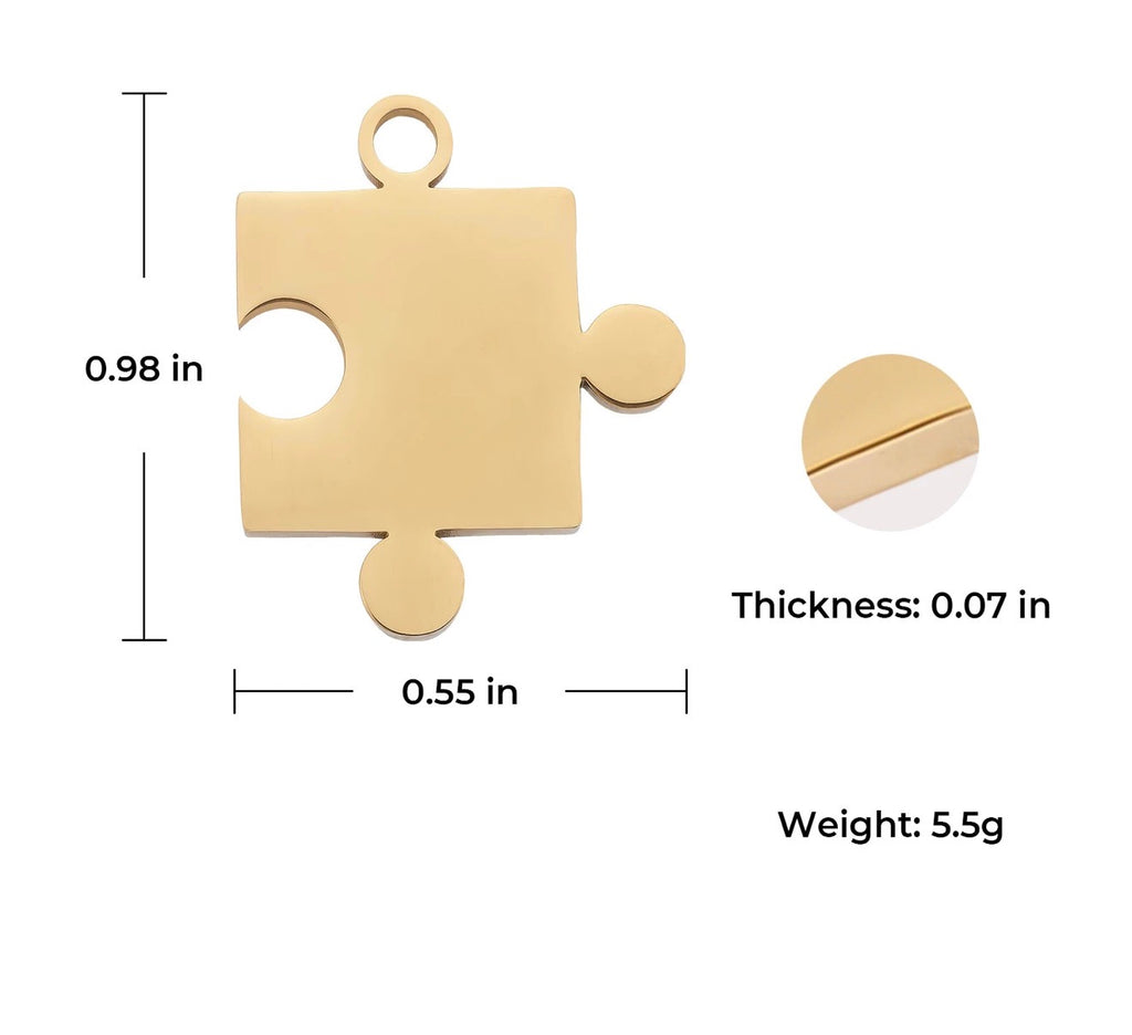 🧩 Personalized Puzzle Piece Necklaces (Set of 2)