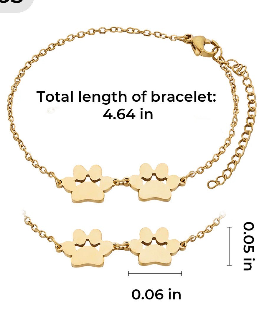 Perzonalized Paw Print B?racelet -Custom Engraved stainless steel pet NameJewelry.