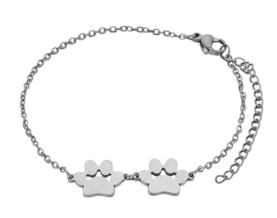 Paw Print Bracelet,Stainless Steel